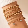 Bracelet bracelet bracelet de bracelet charme de couleur de couleur argent en or.