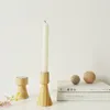 Ljusstakar Solid Wood Stand Candlestick Trähållare Kraft Storage för El Church Home Table Decor