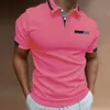 Mens Fashion Tshirt Shortsleeved Polo Shirt Summer Top Buttondown Casual 240401