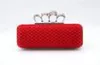 Classic DesignerType4 Red Ladies Skull Clutch Knuckle Anelli a quattro dita borsetta da spina serale Borsa da sposa 03918B9872935