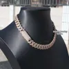 15mm 18mm bredd Real Rose Gold Plated Hip Hop Jewelry Sier VVS Moissnaite Diamond Cuban Link Chain Necklace