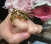 Panthereシリーズビッグリングラグジュアリーブランド公式再生クラシックスタイルトップクオルクオリティ18 K Gilded Cheetah Rings 5​​Aブランドデザイン8401360