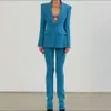 Kvinnors kostymer Blazers S/S Star Diamond One Button Suit Pants Set Two Pieces
