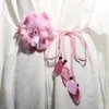 Ceintures 2024 Casual Wild Mariffon Big Flower Lady Thin Belt Sweet Sweet Tassel Traid Decoration Elegant Handmade Fine Women Robe