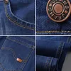 Men's Jeans Business Casual Straight Stretch Fashion Classic Blue Black Work Denim Trousers Male Pants High Quality Clothing