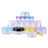 Shadow 100pcs Round Cosmetic Jar 3/5g Small Empty Cosmetic Refillable Bottles Plastic Eyeshadow Makeup Face Cream Jar Pot Container