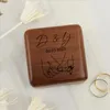 Party Supplies Personalized Wedding Ring Box Custom Wood Engagement Double Slot Proposal Engraved Holder