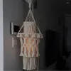 Płyty dekoracyjne ręcznie karmowane abażurę makramy wisząca lampa dekoracja dekoracji salonu gobelin ślubny