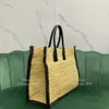 TOTE In Straw Designer Knitting Handbag Fashion Shoulder bag 10A Mirror 1:1 quality Shopping bag 48cm With box WY058