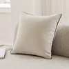 Pillow Luxury French Simple Ivory Herringbone Soft Chenille Cover Decorative Case Modern Art Bed Sofa Coussin