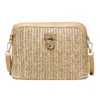 Shoulder Bags Summer Boho Bag Straw Crossbody For Women 2024 Handmade Woven PU LeatherFemale Beach Holiday Bohemia