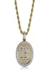Chains Hip Hop Iced Out Ringestone Coin Pendant Collier BTC Mining Gift for Men Woman With Corde Chain6003566