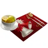 4/6 pc's kerstpoinsettia klokken keuken placemat kerst eettafel decor tafel mat home decor bowl cup mat