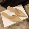 Pantoufles de marque de marque de marque de crocodile skin été été superficiel pointu talons minces femmes chaussures med chaussures sexy femme