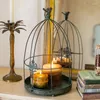 Candle Holders Nordic Style Metal Lamp Hanging Luxury Bird Cage Garden Glam Decorazioni Casa Home Decorations