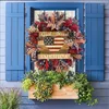 Decorative Flowers 4th Of July Door Wreath Patriotic Wreaths Garland Red Blue White Handcrafted Summer Decoration Decor 40cm For