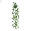 Fleurs décoratives résidant aux intempéries artificielles réalistes suspendues plante de feuille de scindapsus pour décoration extérieure intérieure fleurissant pour toujours