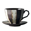 Tazze in stile giapponese in stile giapponese tazza di caffè e piattino set a casa semplice gruppo di tè pomeridiano arte retrò LB031009