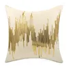 Pillow Gold Sliver Stripes Cover For Decorative Living Room White Gery Black Throw Pillows Luxury Light Pillowcase