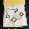 Pulseras de diseño de lujo Bracelets Fashion Brand Casual Bracelet for Women Classic Golden Letter Diamonds Cadena de cadena de cadena de brazalete con caja nueva -7 -7