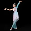 Chińska kobieta fan taniec kostium elegancki klasyczny taniec ludowy odzież vintage parasol yangko ubranie na sceniczne pokazy