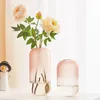 Vaser Creative Hydroponic Plant Glass Vase Modern Minimalist Home Living Room Table Desk Decoration Pink Transparent Flower285N