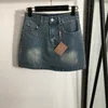 Bokstäver diamant kjolar kvinnor denim klänning lyxiga korta klänningar skjuter upp flickor designer kjol street stil klänning