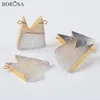 Подвесные ожерелья Borosa милая M Shape Natural Agates Druzy Connectors Сделание 24 -дюймовые золотистые для женщин аксессуары для ювелирных изделий