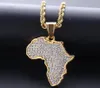Mappe africane hip hop collane a ciondolo per trapano completo da 14kk a coclea in coclea in acciaio inossidabile in acciaio inossidabile da uomo Gioielli G6343680