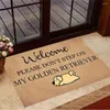 Teppiche Hx Funny Pokat Welcom Bitte treten Sie nicht auf meine Golden Retriever Eingangsmatte Matte Cartoon 3D bedruckte Innenteppiche