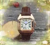 Topmerk kleine formaat dames tank horloges square case kleurrijke koeien lederen riem kwarts beweging mode 3 pointer dames jurk horloge designer klokgroothandel geschenken