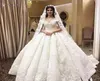 Lyxiga brudklänningar 3d spetsblommor från axelbollklänningen bröllopsklänningar vintage prinsessan s arabiska dubai plus storlek2257081