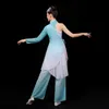Chinese vrouw fan dans kostuum dame elegante klassieke volksdans kleding vintage paraplu yangko kleding voor podiumshows