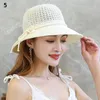 Berets Summer Femme Chapeau Bowknot Ruban large Brim Panama Chapeaux UV Protection Soleil Femelle Sunshade Sunshade Cap