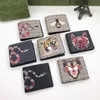 Chic Animal Top Quality Designers Wallets Men g-print Short Wallet Leather Black Snake Tiger Bee Women Luxury Purse Card Holders 240315