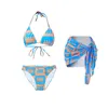 Hot selling internet celebrity bikini sexy hot girl split swimsuit womens spring vacation photo three piece set 83VI