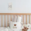 Nom brodé personnalisé Panier de rangement mignon petit ours