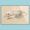 إعدادات المجوهرات DIY Pearl Pendant S925 Sliver Chain Necklace Women Fashion Gension 9 PCS/Lot Drop Delivery Dhrge