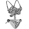 Women's Swimwear Zebra Bikini Swimsuit Green And Black Stripes Sexy Push Up Stylish Bikinis Set Swim Surf Suspender Design Bathing Suit