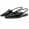 Sapatos casuais 2024 Mulheres Black Flats Slingbacks