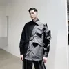 Personlig fashionabla mens väst mörka systemfunktioner Funktionell vindband Designkänsla av arbetskläder väst Hip-Hop Asymmetric 240408