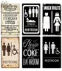 Toilet Sign Plaque Metal Vintage Bathroom Metal Sign Tin Sign Wall Decor for Toilet Bathroom Restroom5409391