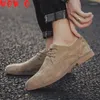 Chaussures décontractées hommes Angleterre tendance mâle en daim mâle oxford bottes de mariage robe en cuir plates plus taille