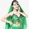 Women Belly Dance Costume Paillettes Passel Fringe Bra Halter Tops Performance Club Festival Rave Dance Sexy Crop Tops