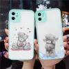 Tatty teddy schattige beren telefoonhoes mat transparant voor iPhone 14 11 12 13 plus Mini Pro Max Cover
