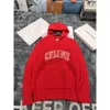 Les pulls féminins C24 Année printemps de printemps motif de lettre brodé rouge grand pull à manches longues à capuche à capuche