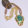 Pendant Necklaces G-G 20'' Natural Coffee Rice Pearl Fashion Chain Necklace Green Turquoise Rough Nugget Red Jade Paved