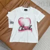 Projektantka koszulki damskiej 23 wiosna/lato nowy halo barwiony list miłosny wydrukowany czysty bawełniany okrągła szyja krótkie t-shirt t-shirt lub 9g