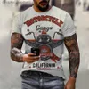 Men's Hoodies Sweatshirts Mens T-shirt 3D motorcycle print T-shirt hip-hop trend retro clothing bicycle racing T-shirt outdoor cycling sports short sled top C240412