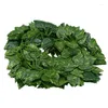 Flores decorativas de seda verde de seda artificial Plantas de folhas de hera 4pcs Vine Garland folhagem falsa folhas decoração de festas de jardim de banheiro em casa